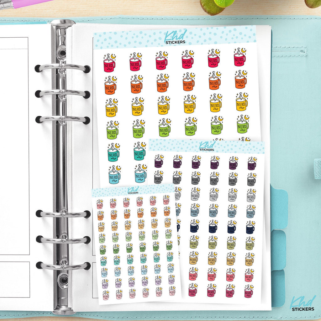 Nerd Coffee Mug Planner Stickers