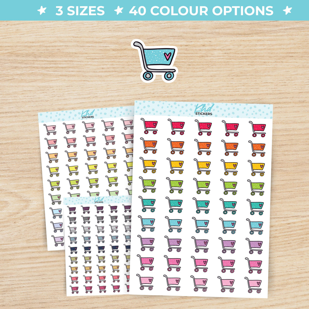 Shopping Trolley Icons Stickers Small