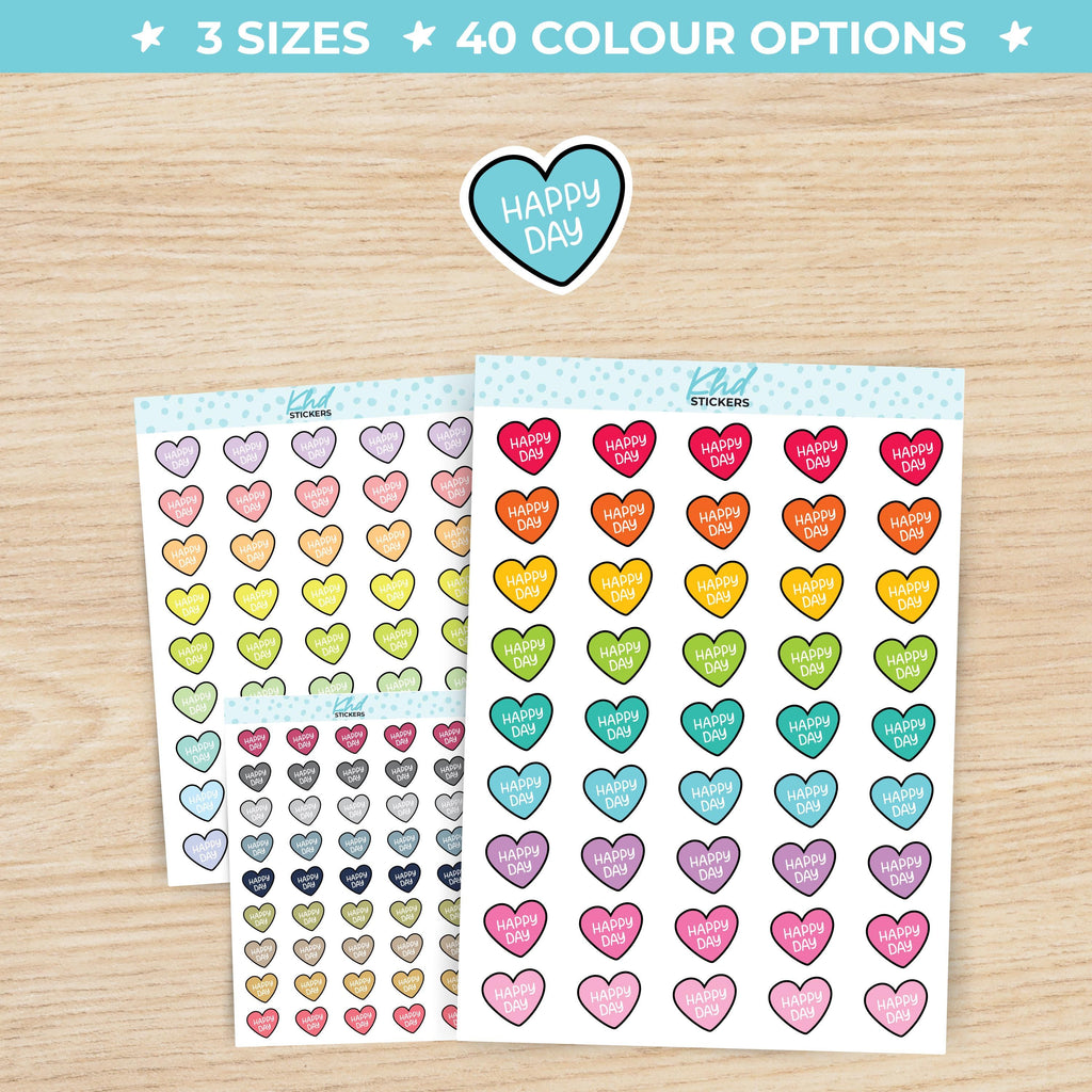 Happy Day Heart Planner Stickers Small