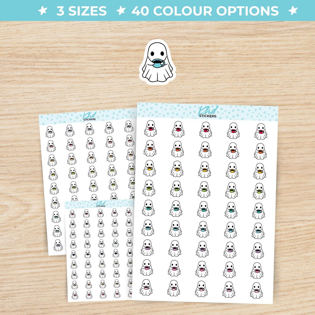 Ghost Coffee Time Planner Stickers Small / LIFE