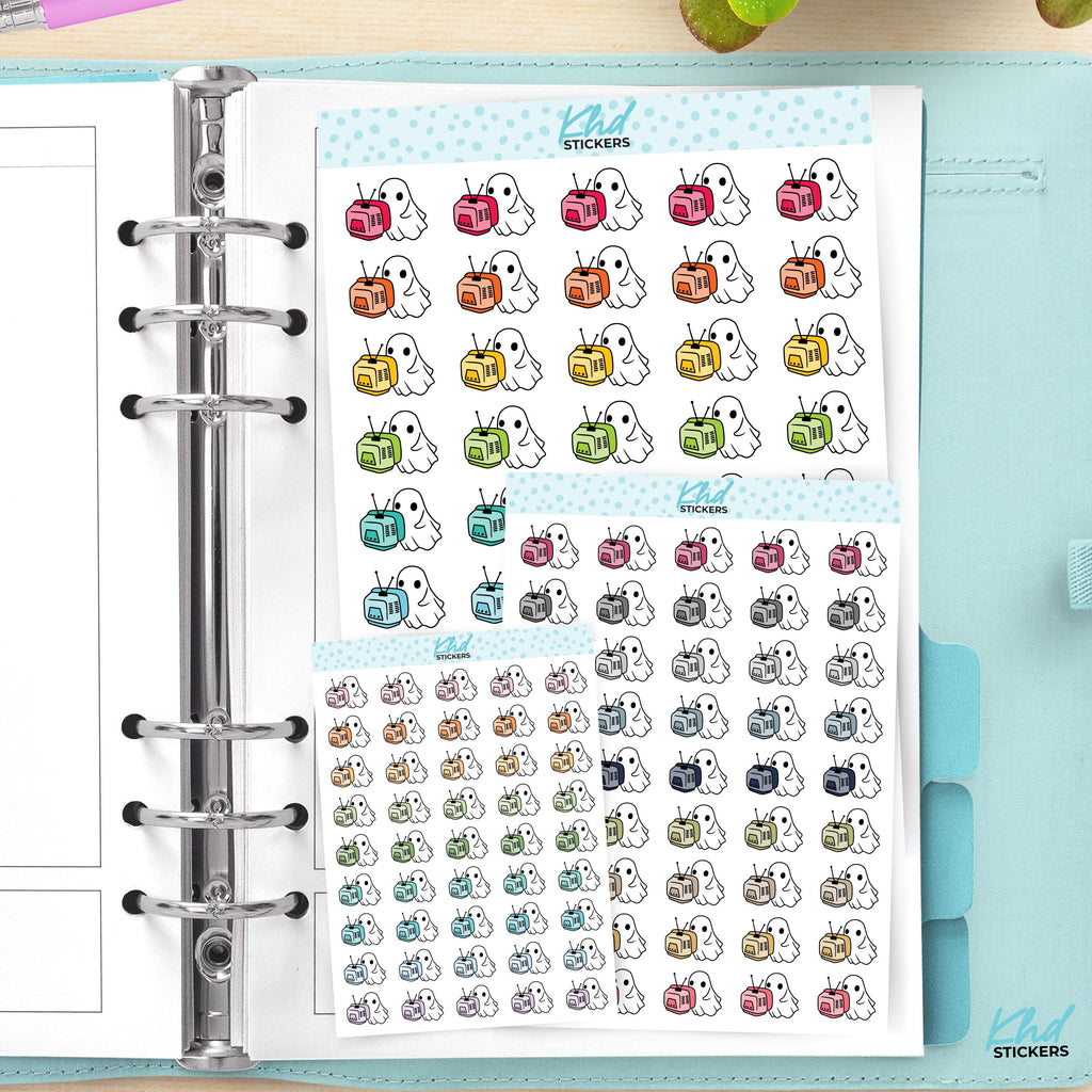 Ghost TV Time Planner Stickers