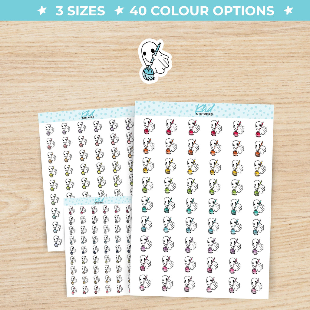 Cleaning Ghost Sweeping the Floor Planner Stickers Small / LIFE