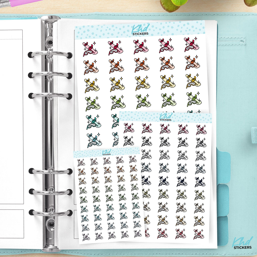 Snowboarding Planner Stickers