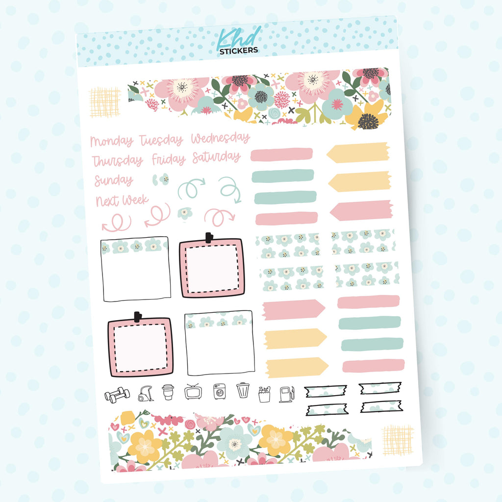 Pretty floral Journal Weekly Sticker Kit