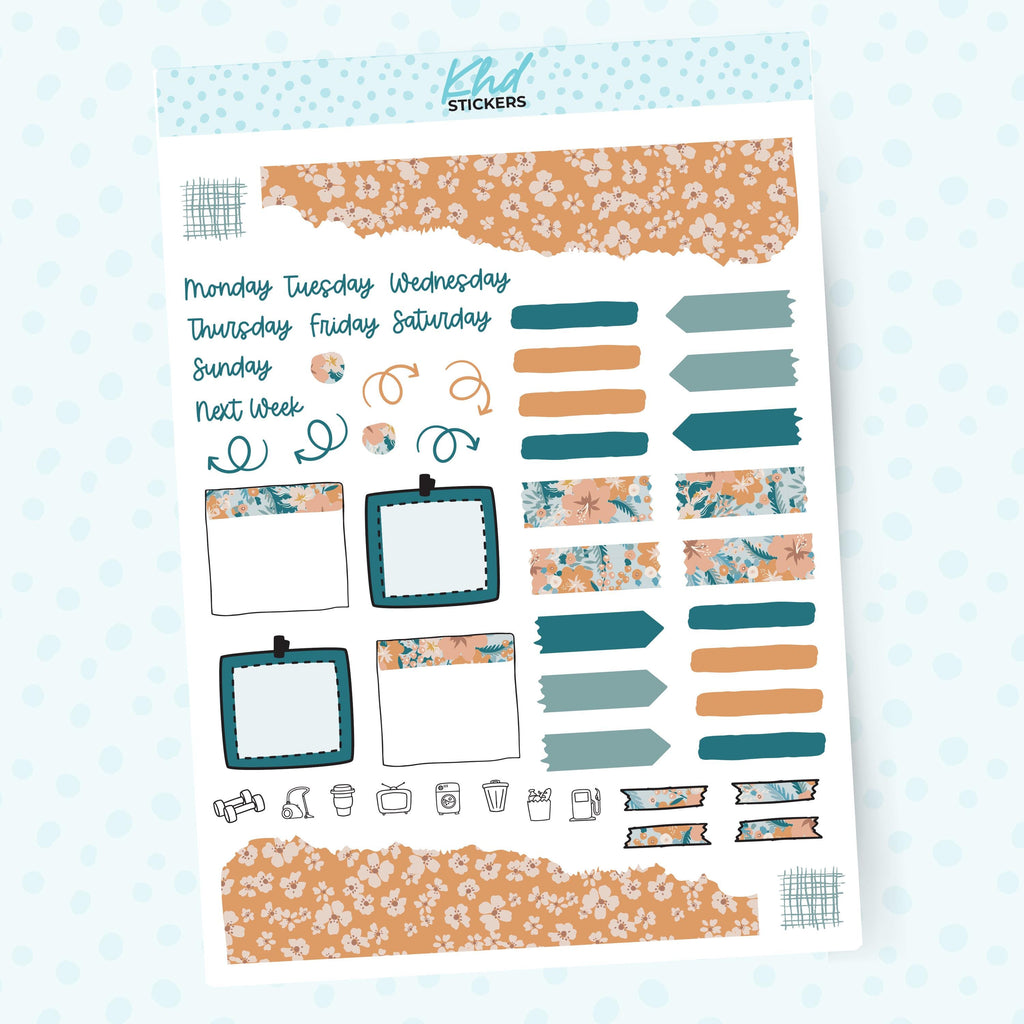 Wild Floral Journal Weekly Sticker Kit