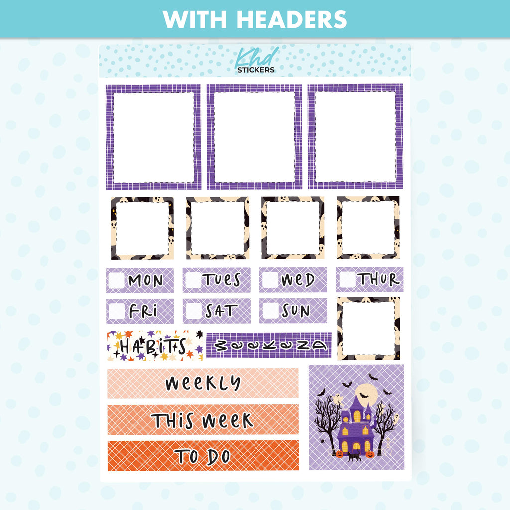 Halloween stickers Lime Weekly Planner Sticker Kit