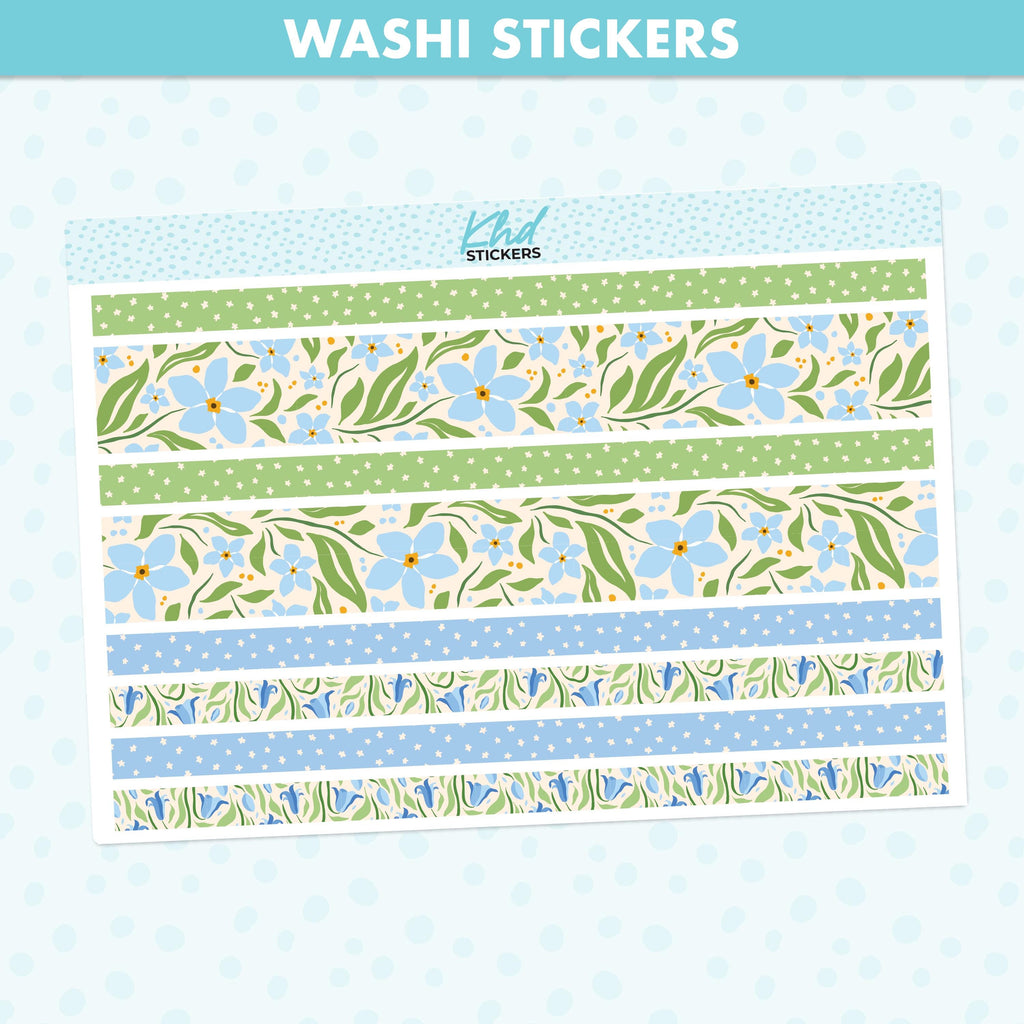 Blue & Green Decorative Washi Strip Stickers