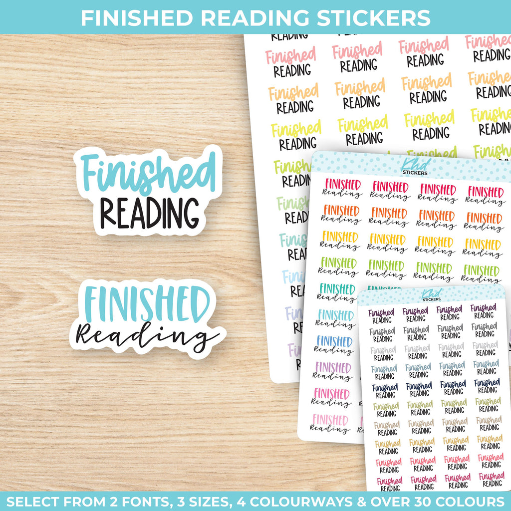 Finished Reading Planner Stickers, Three Sizes including tiny, Removable