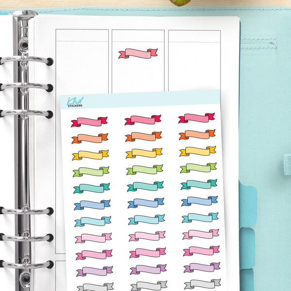 Ribbon Banner Planner Stickers — video