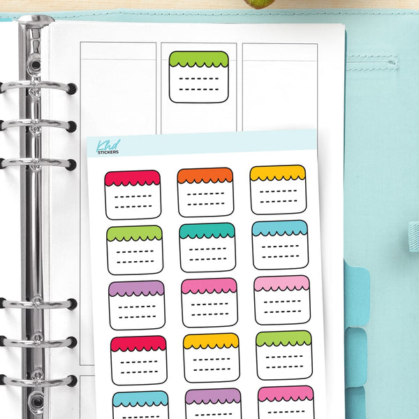 Scallop Boxes Appointment Stickers — video