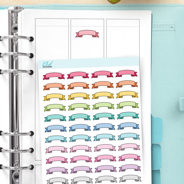 Ribbon Banner Planner Stickers — video