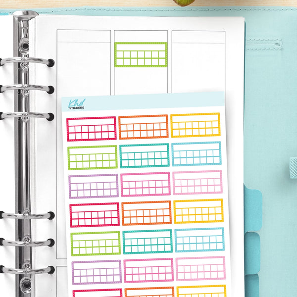 Two Line Dashed Habit Tracker Planner Stickers — video