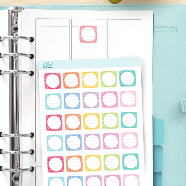 Small Doodle Squares Appointment Stickers — video