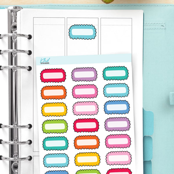 Doodle Scallop Boxes Functional Planner Stickers — video