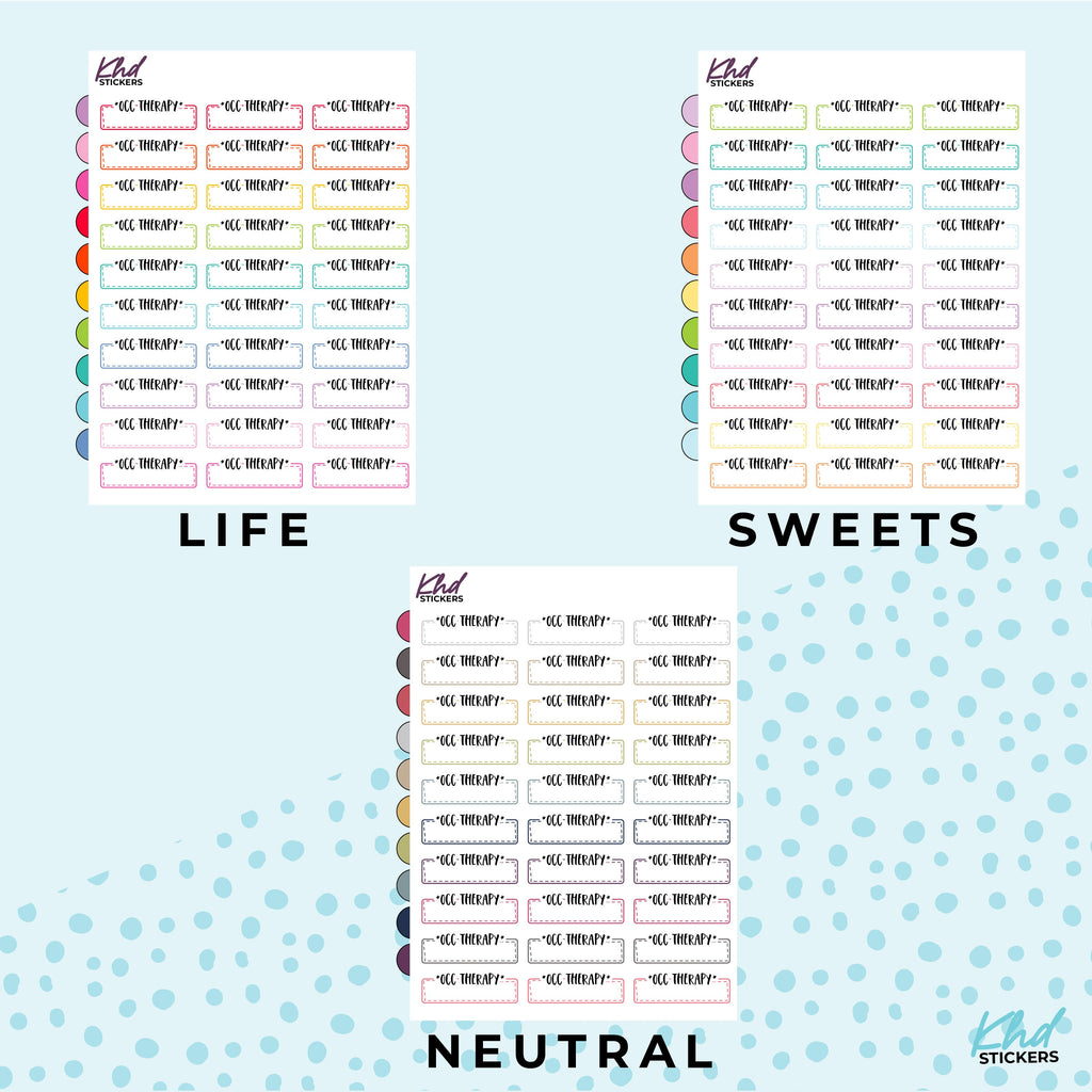 Occupational Therapy Boxes Stickers, Planner Stickers, Removable