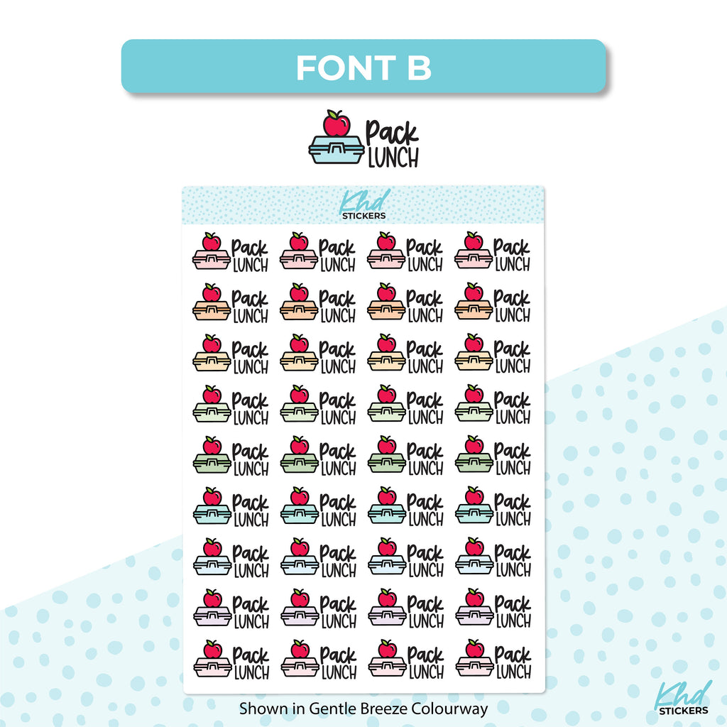 Pack Lunch Stickers, Planner Stickers, Removable
