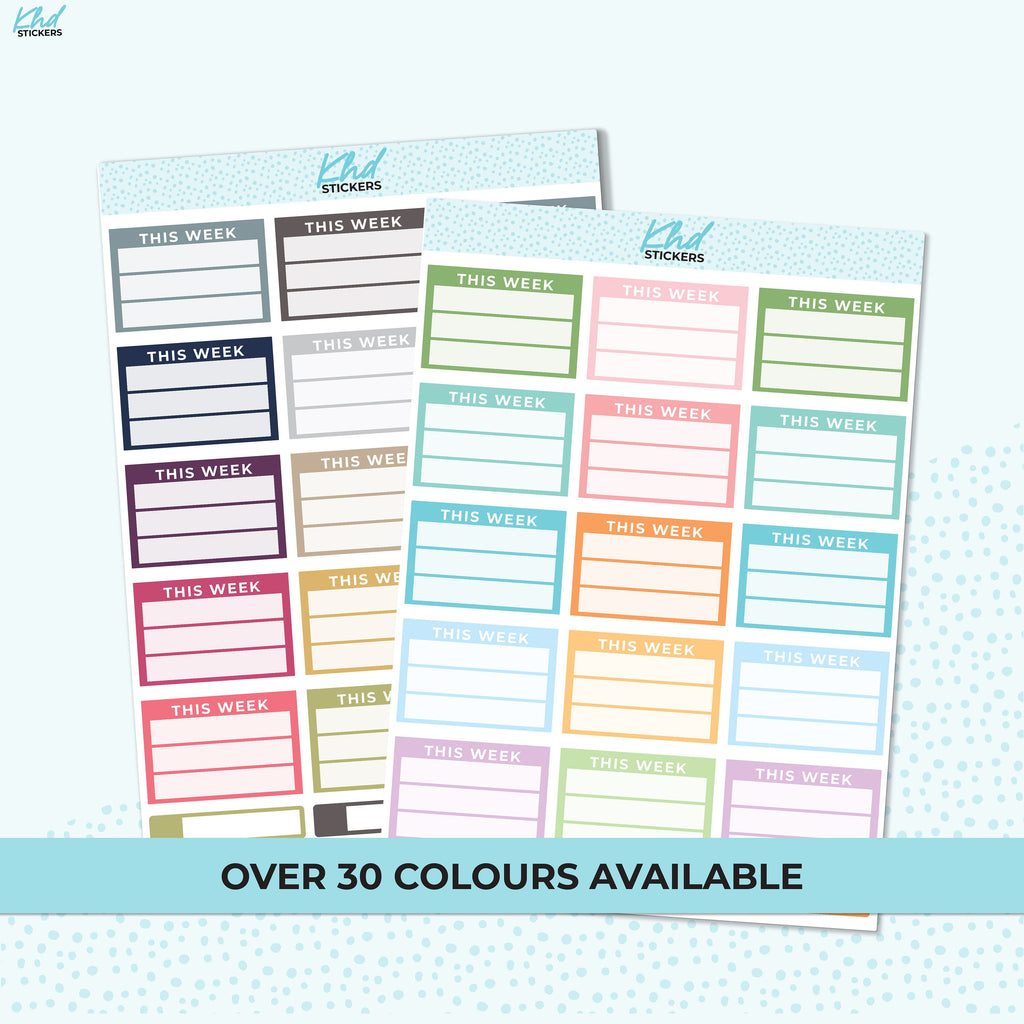 This Week Stickers, Half Box Size Planner Stickers