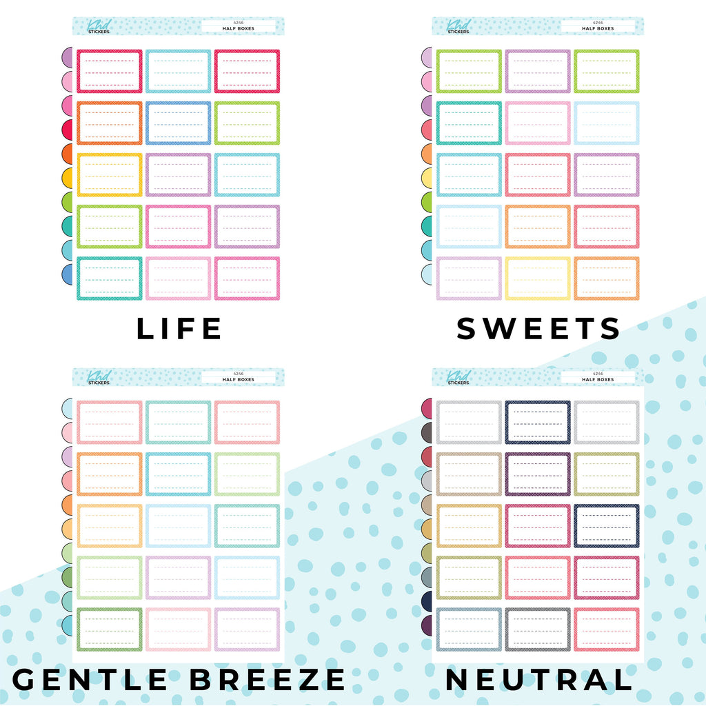 Lines Half Boxes, Appointment Stickers, Planner Stickers, Removable Vinyl