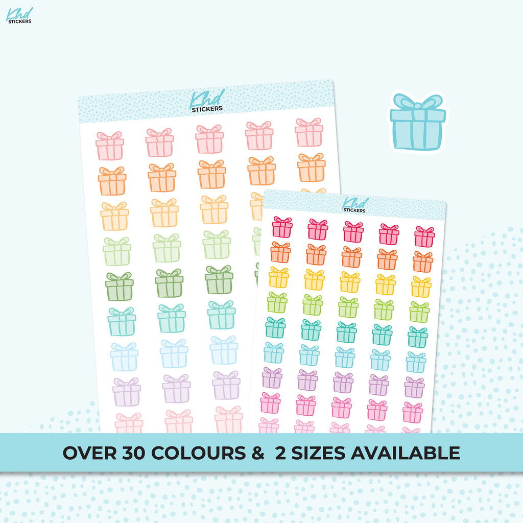Birthday Icon Stickers, Planner Stickers, Two Sizes, Removable