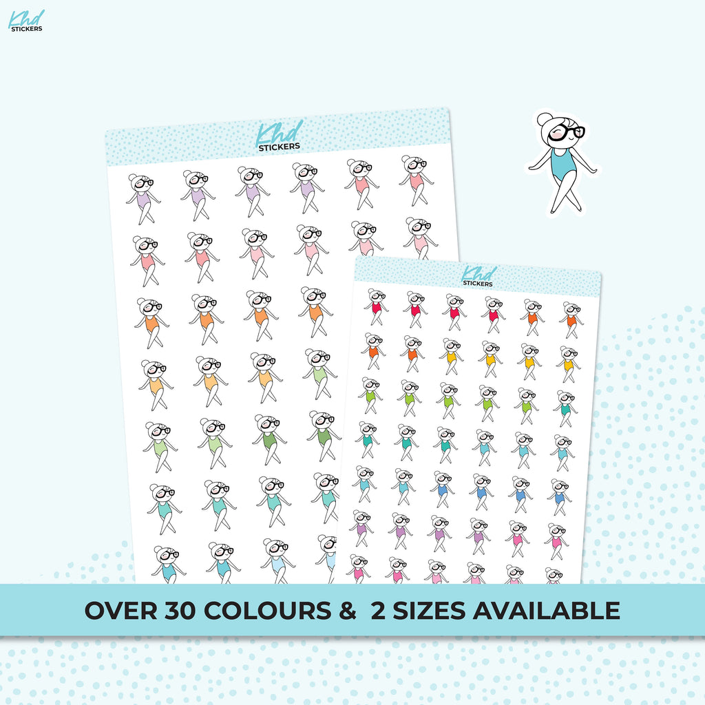 Dancing Planner Girl Stickers, Planner Stickers, Removable