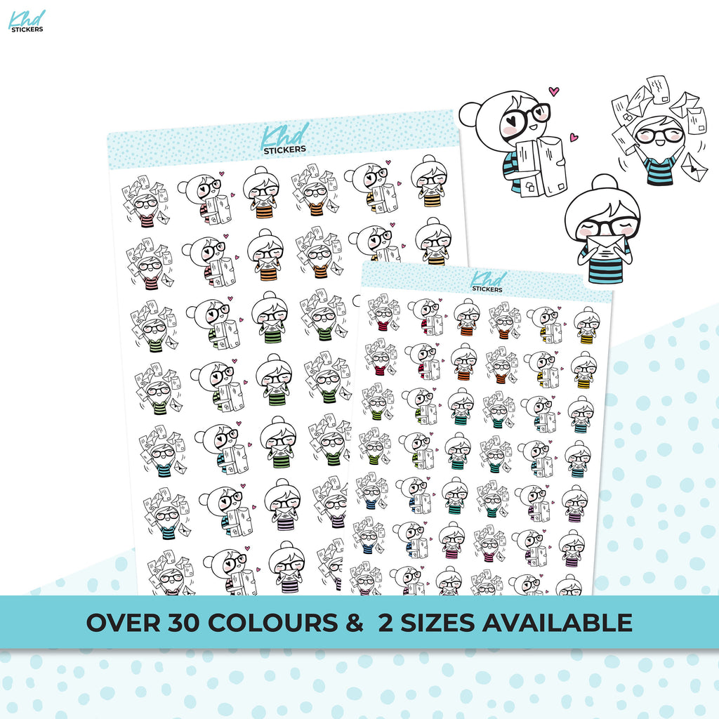 Planner Girl Happy Mail Planner Stickers, Two Size Options, Removable